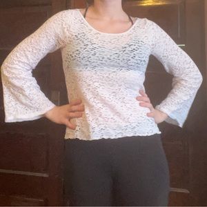 Flowy See-Through Lace Blouse